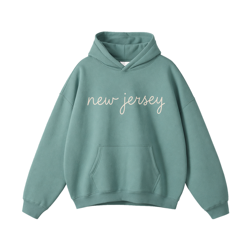 Collection 3 New Jersey Oversize Fleeced Hoodie - Medium Green front