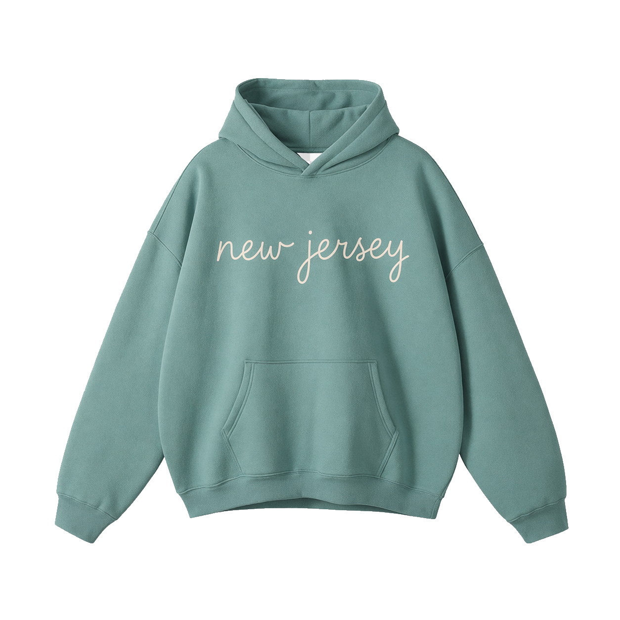 Collection 3 New Jersey Oversize Fleeced Hoodie - Medium Green front