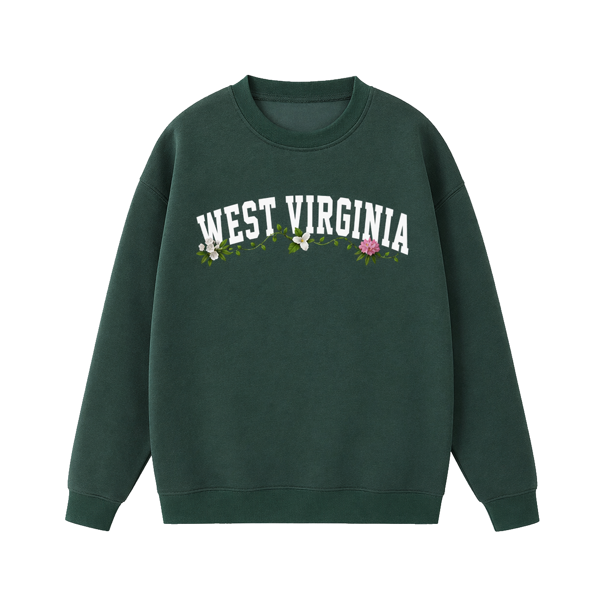 Collection 10 West Virginia Essential Heavyweight Crewneck Sweatshirt - Dark Green front