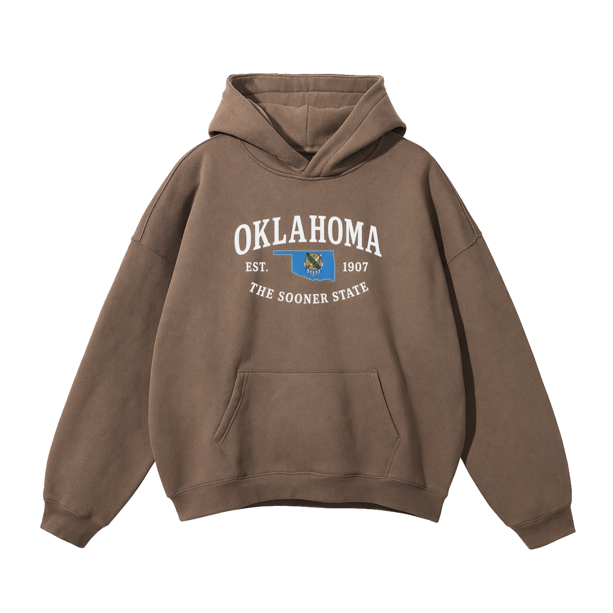 Collection 8 Oklahoma Oversize Fleeced Hoodie - Brown front