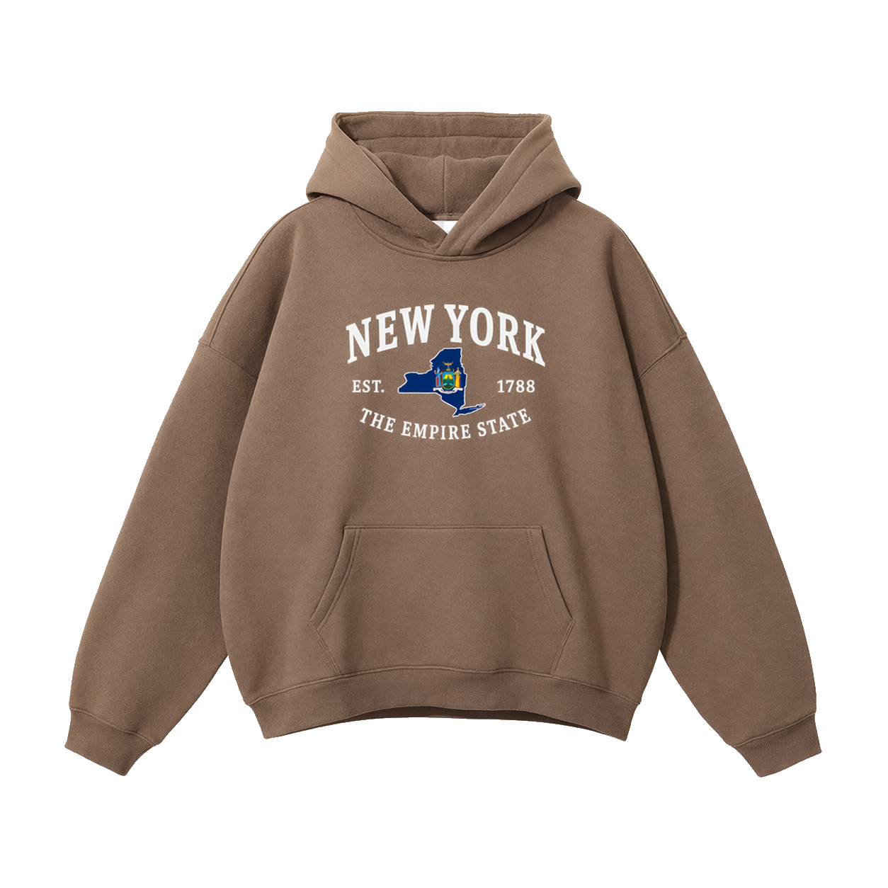 Collection 8 New York Oversize Fleeced Hoodie - Brown front