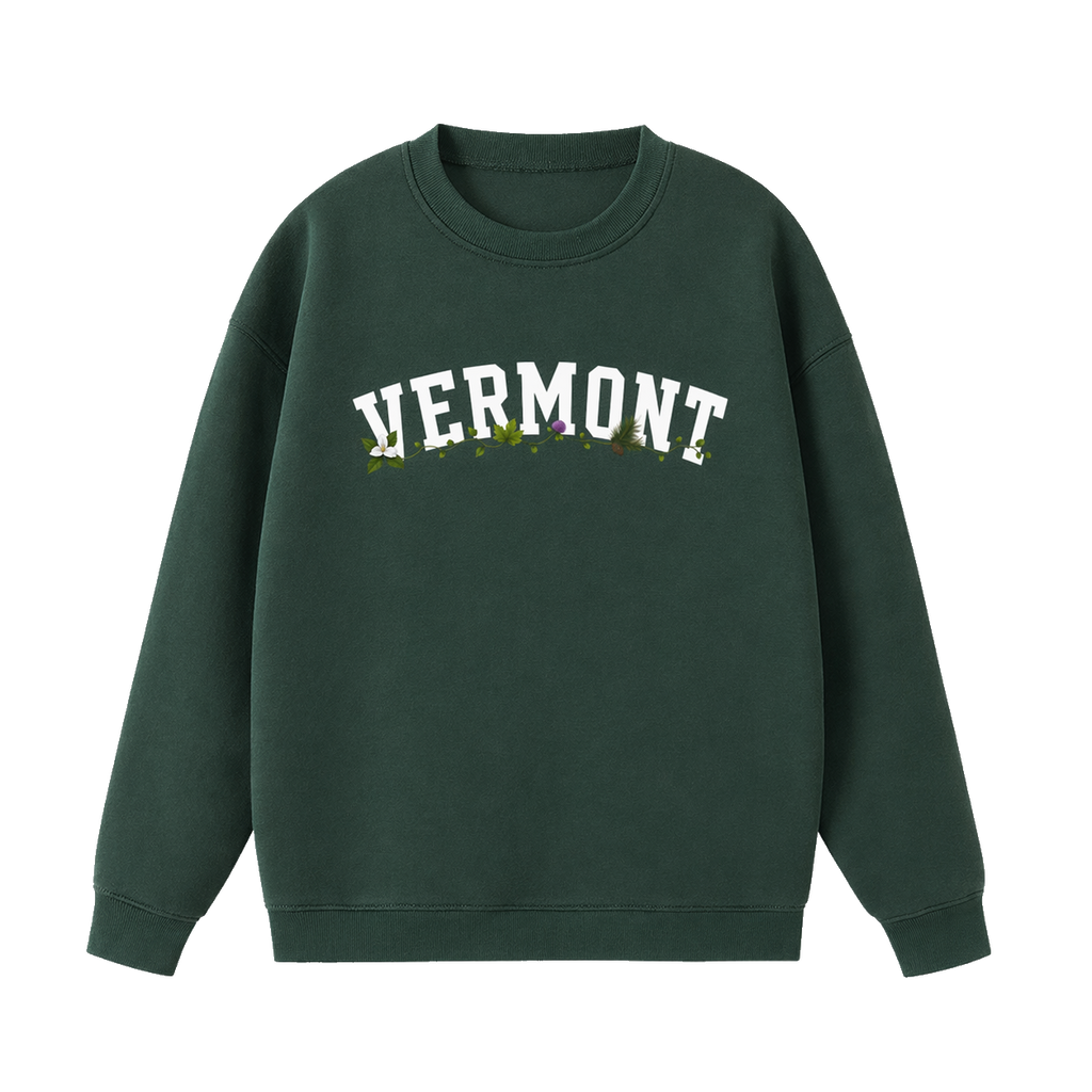 Collection 10 Vermont Essential Heavyweight Crewneck Sweatshirt - Dark Green front