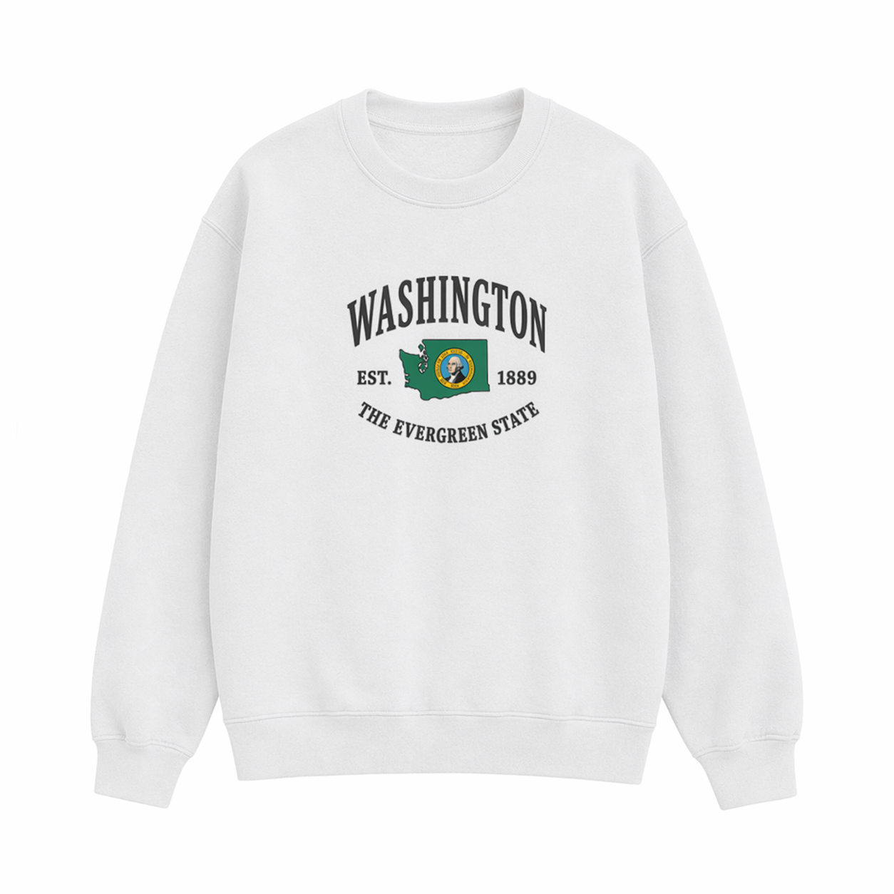 Collection 8 Washington Essential Heavyweight Crewneck Sweatshirt - White front