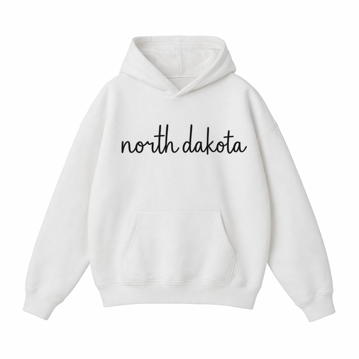 Collection 3 North Dakota Oversize Fleeced Hoodie - White front