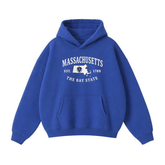 Collection 8 Massachusetts Oversize Fleeced Hoodie - Klein Blue front