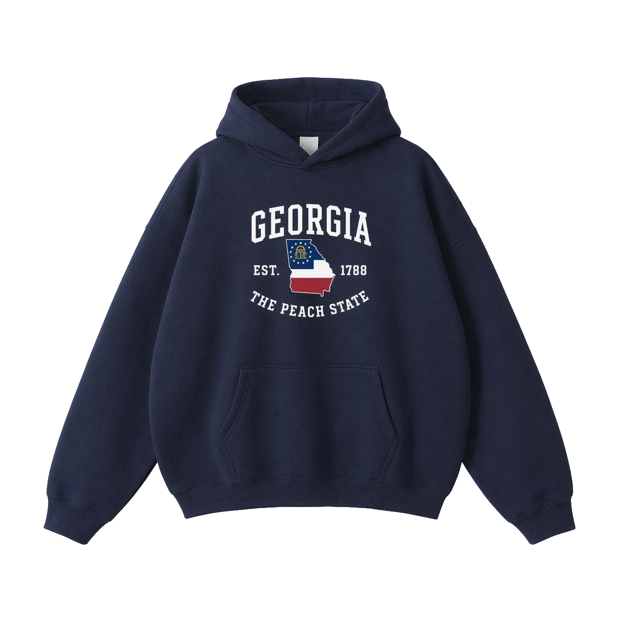 Collection 8 Georgia Oversize Fleeced Hoodie - Navy Blue front