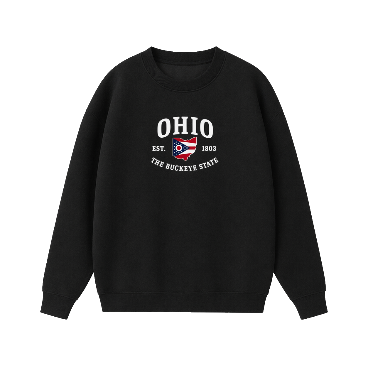 Collection 8 Ohio Essential Heavyweight Crewneck Sweatshirt - Black front