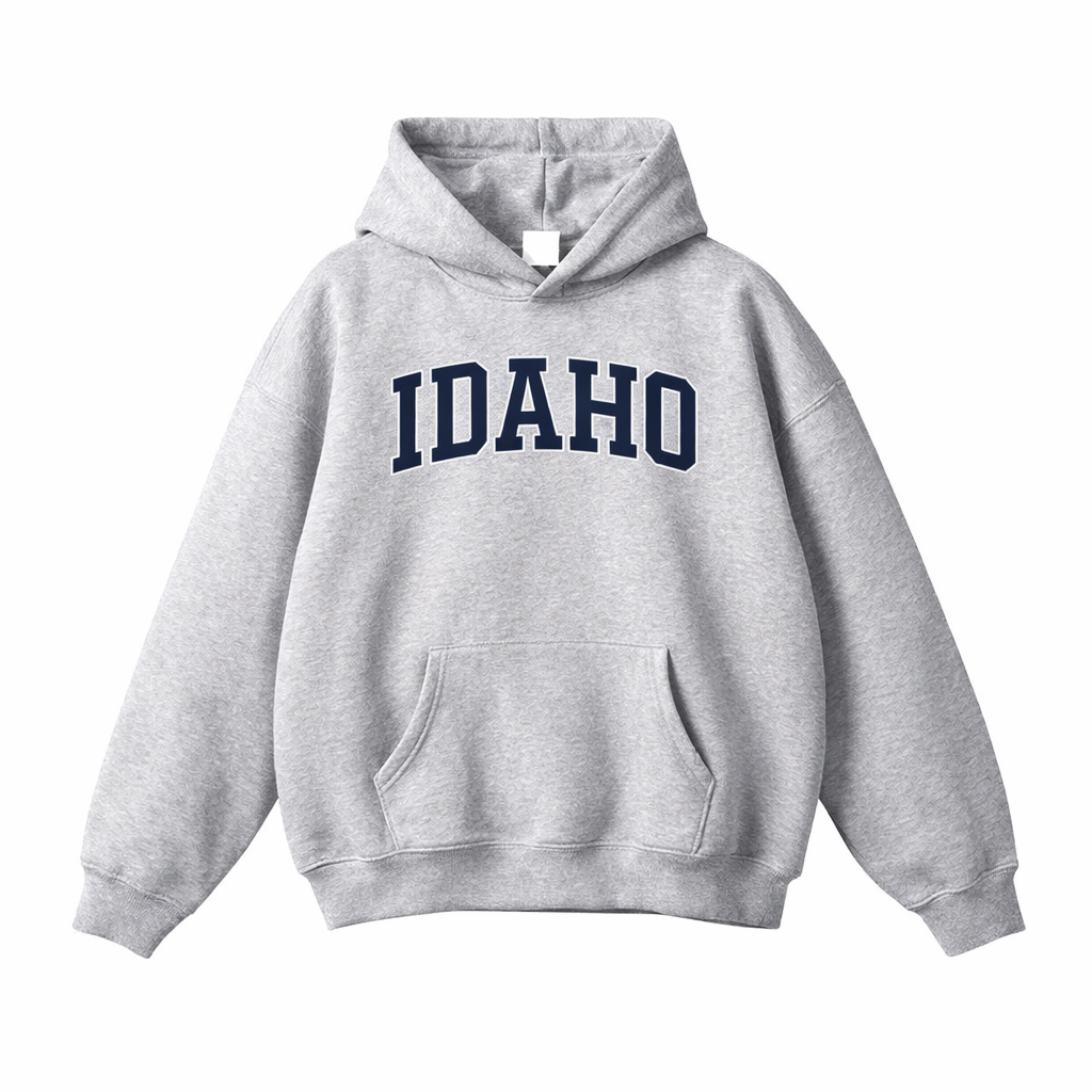 Collection 1 Idaho Oversize Fleeced Hoodie - Flower Gray front