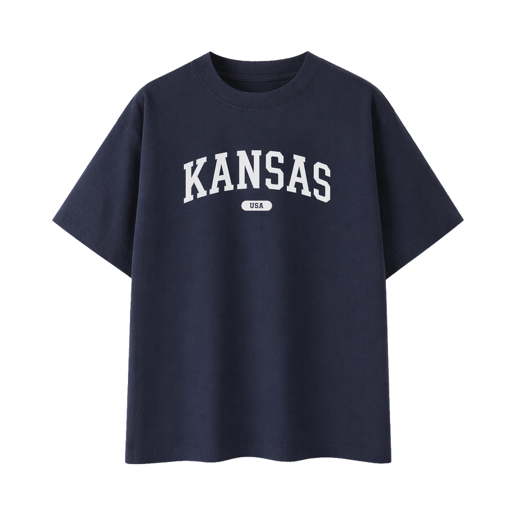 Collection 4 Kansas Essential Cotton T-Shirt - Navy Blue front