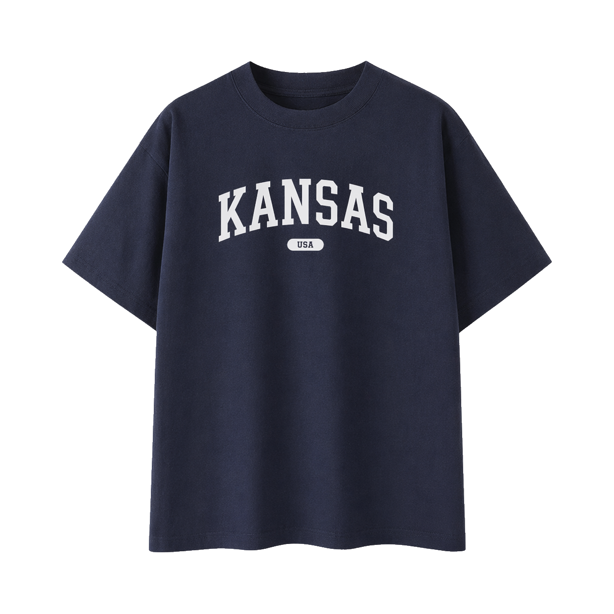 Collection 4 Kansas Essential Cotton T-Shirt - Navy Blue front