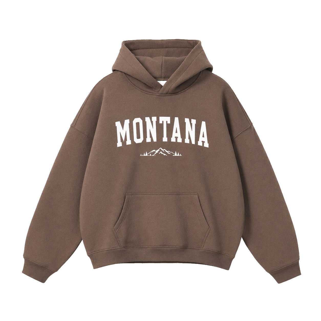 Collection 9 Montana Oversize Fleeced Hoodie - Brown front