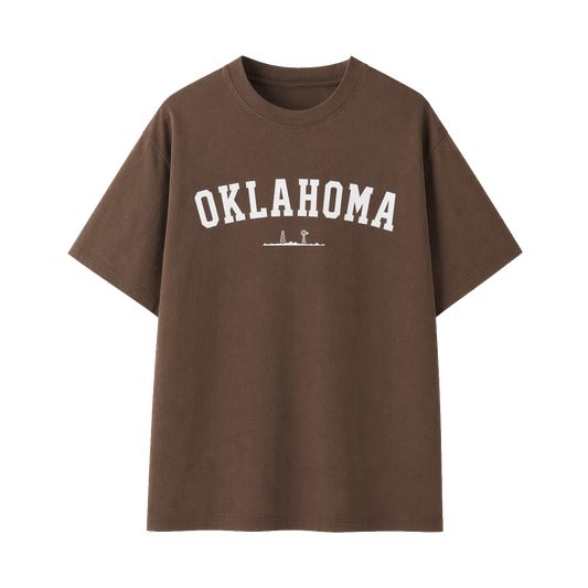 Collection 9 Oklahoma Essential Cotton T-Shirt - Coffee front