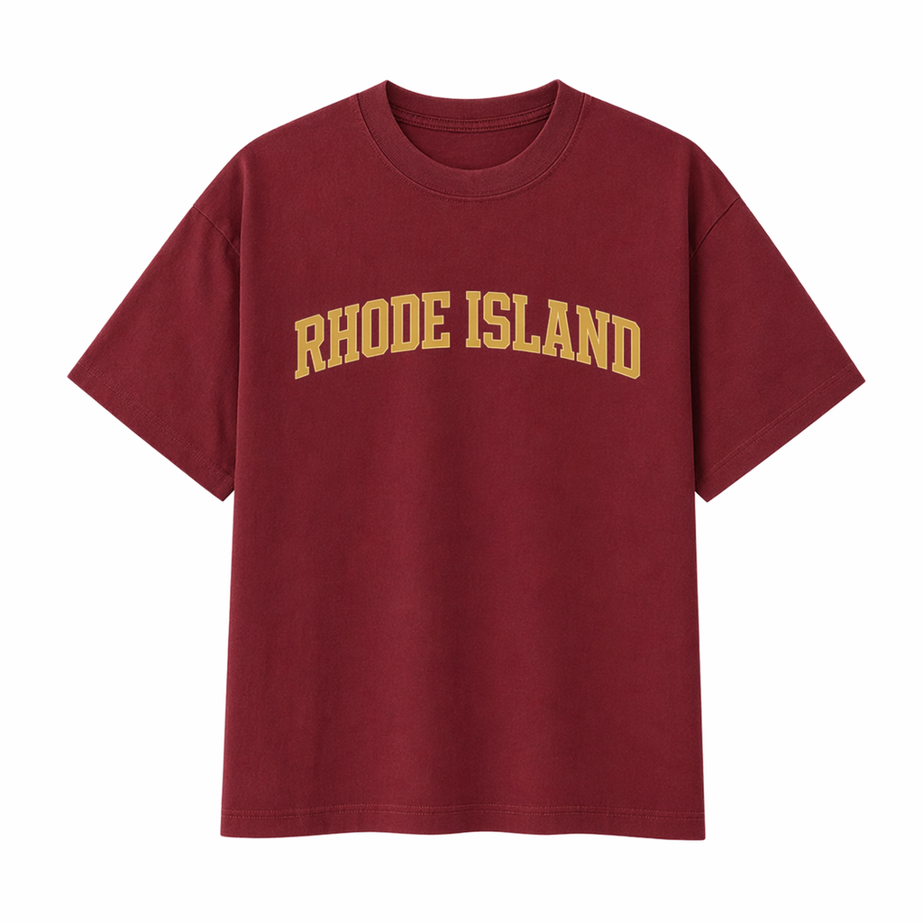 Collection 1 Rhode Island Essential Cotton T-Shirt - Wine Gray front
