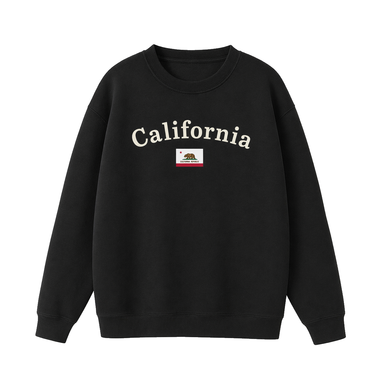 Collection 6 California Essential Heavyweight Crewneck Sweatshirt - Black front