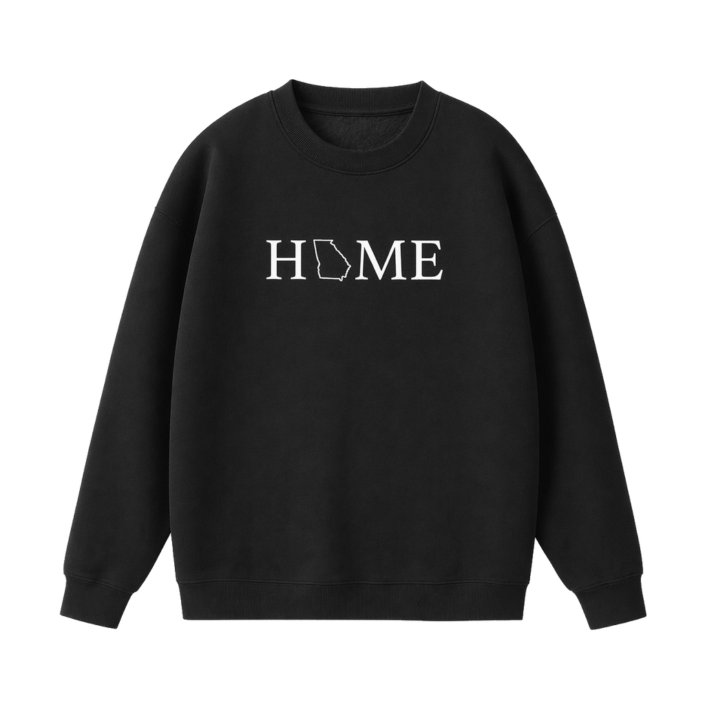 Collection 5 Georgia Essential Heavyweight Crewneck Sweatshirt - Black front