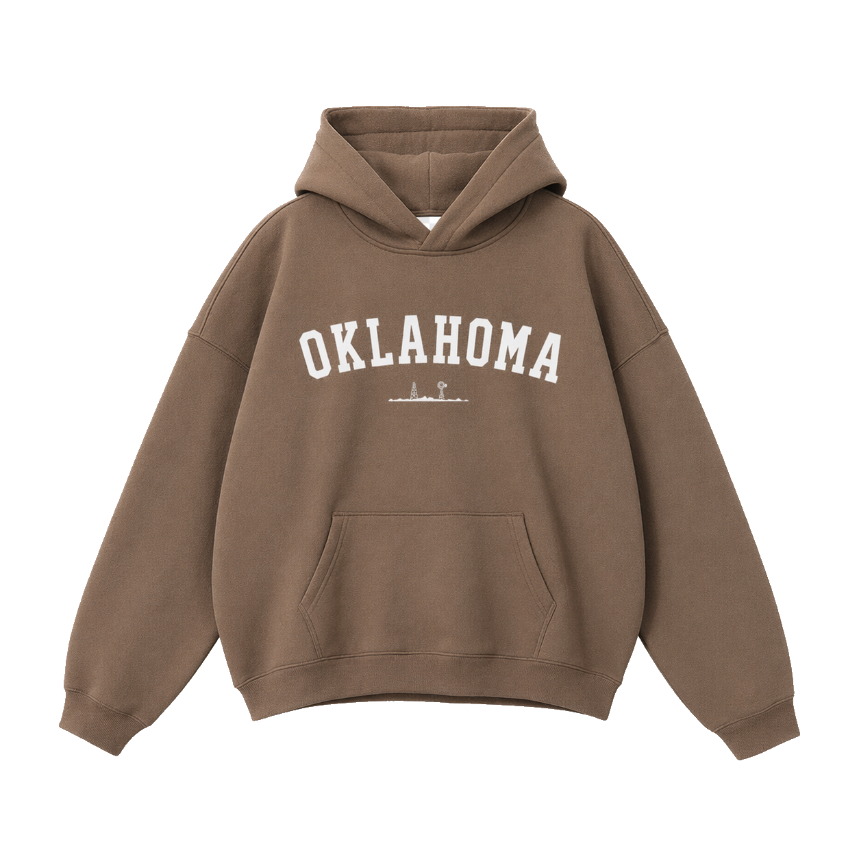 Collection 9 Oklahoma Oversize Fleeced Hoodie - Brown front