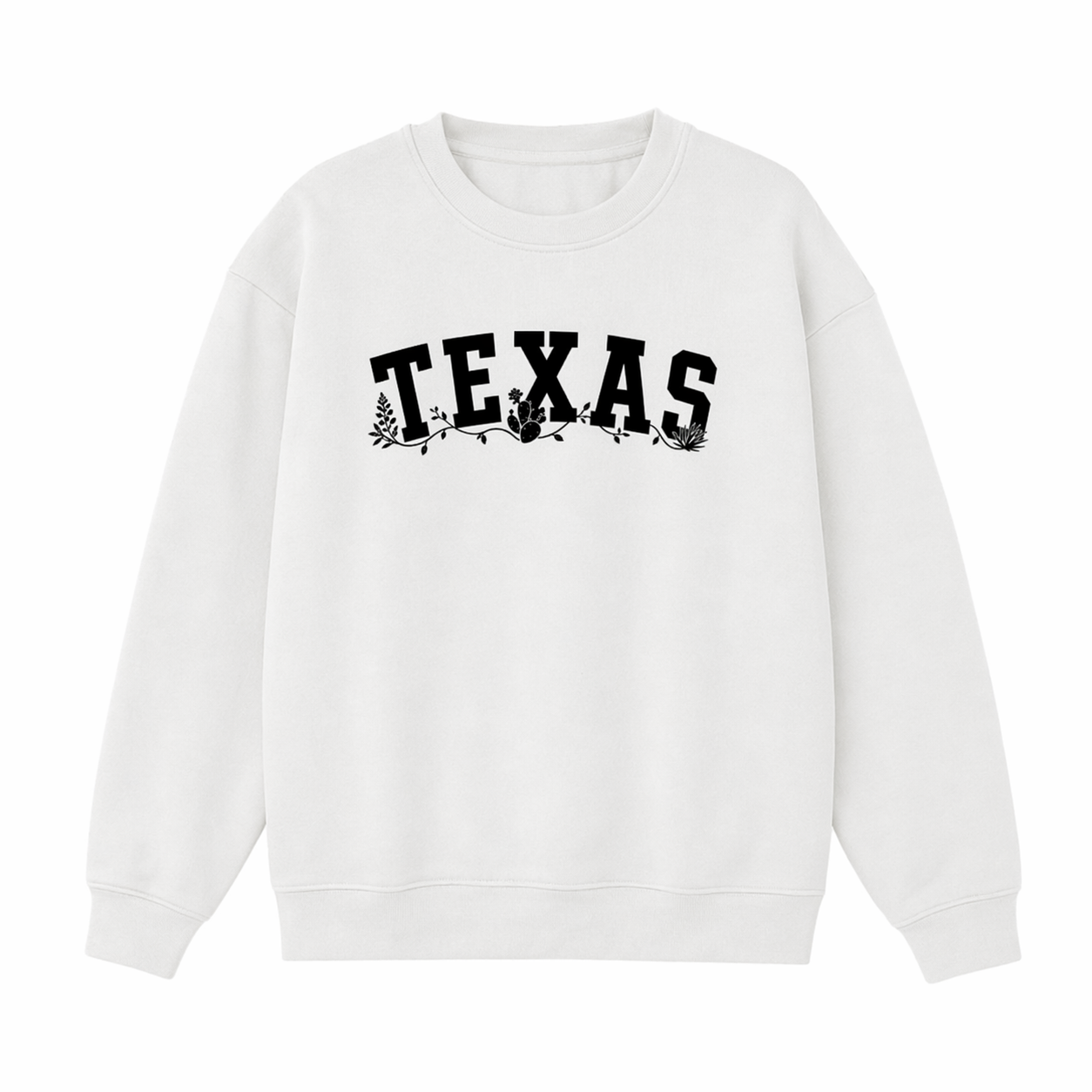 Collection 10 Texas Essential Heavyweight Crewneck Sweatshirt - White front