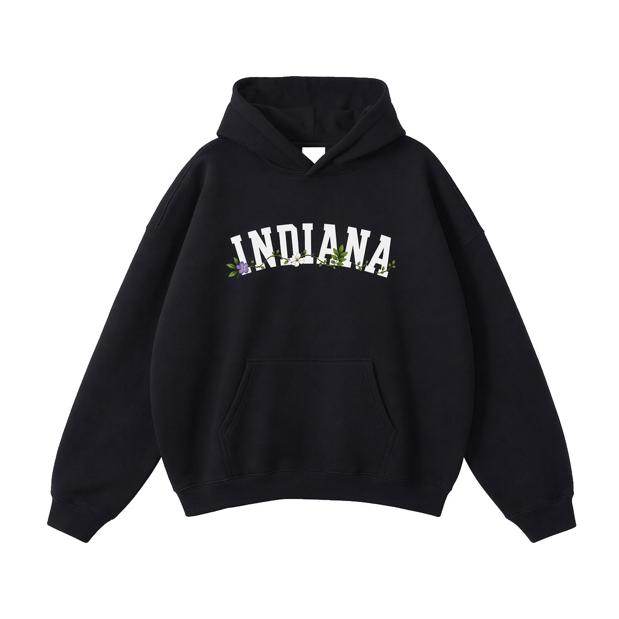 Collection 10 Indiana Oversize Fleeced Hoodie - Black front