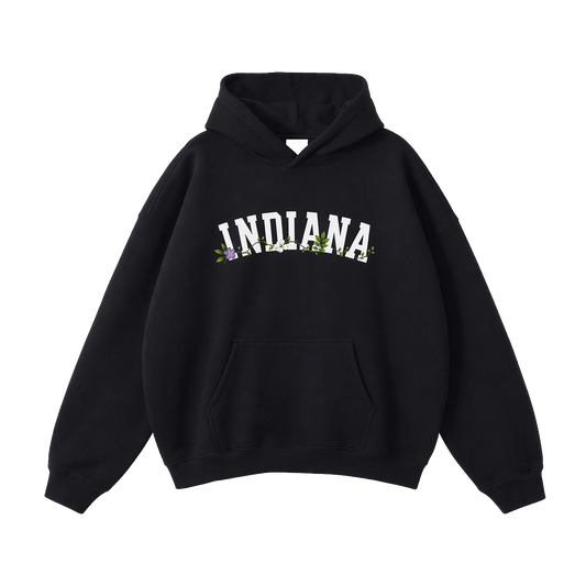 Collection 10 Indiana Oversize Fleeced Hoodie - Black front