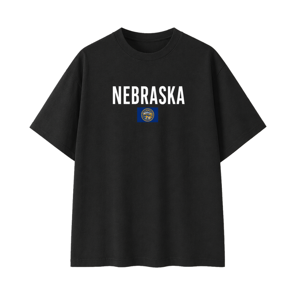 Collection 7 Nebraska Essential Cotton T-Shirt - Black front