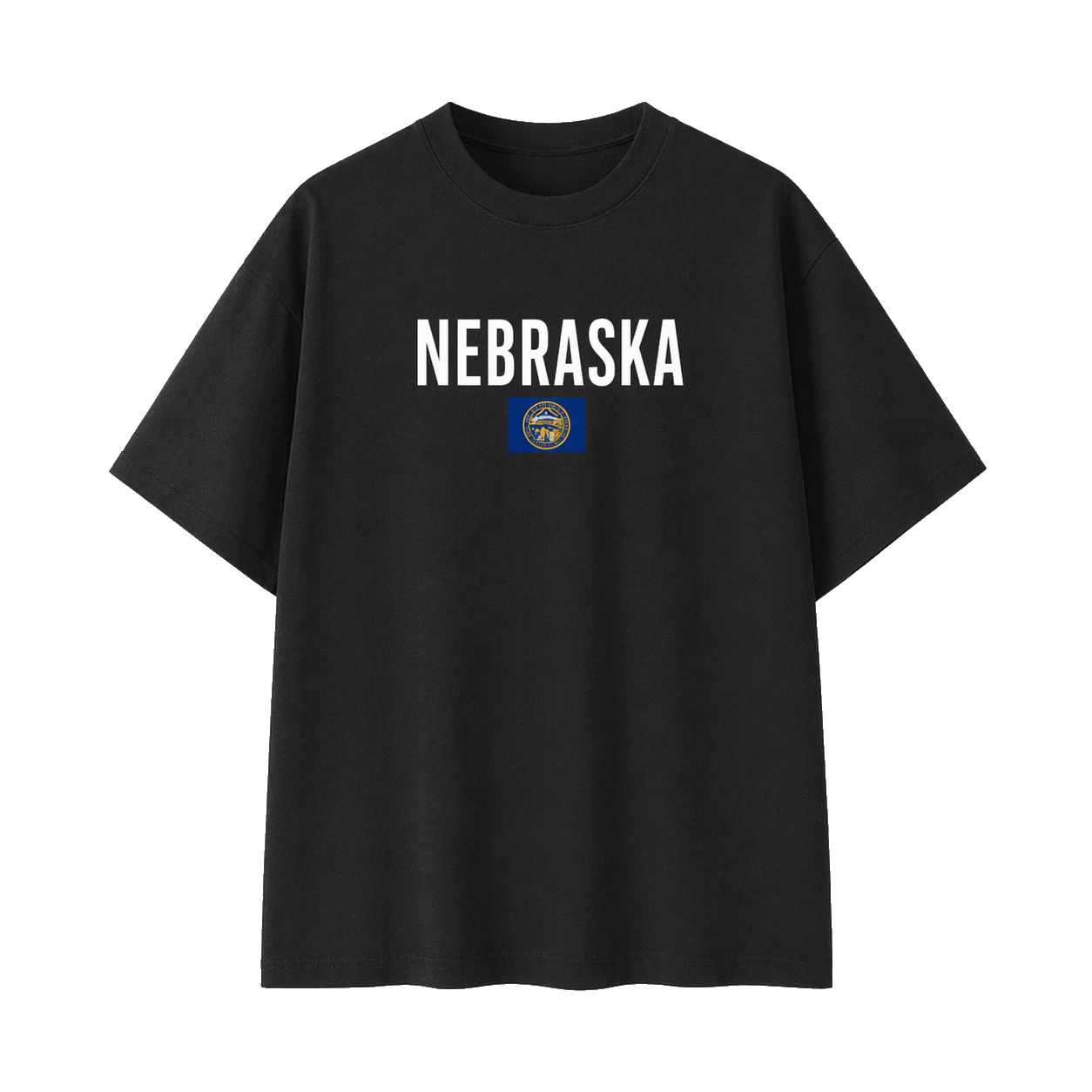 Collection 7 Nebraska Essential Cotton T-Shirt - Black front