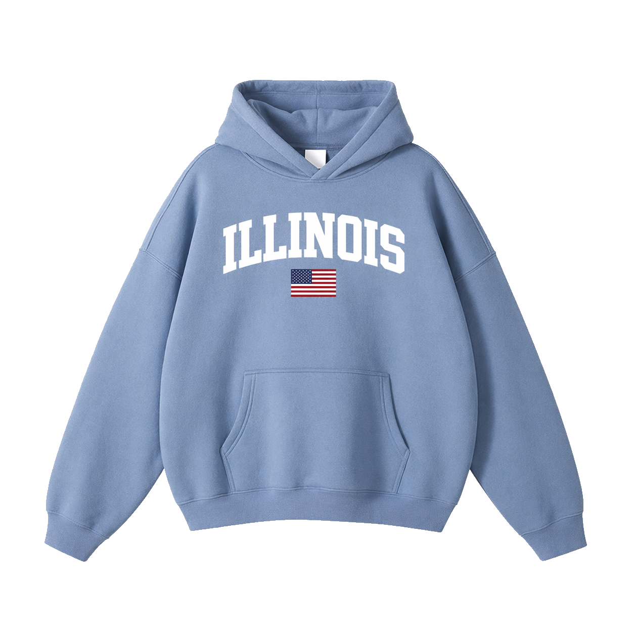 Collection 2 Illinois Oversize Fleeced Hoodie - Medium Blue front