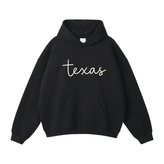 Collection 3 Texas Oversize Fleeced Hoodie - Black front