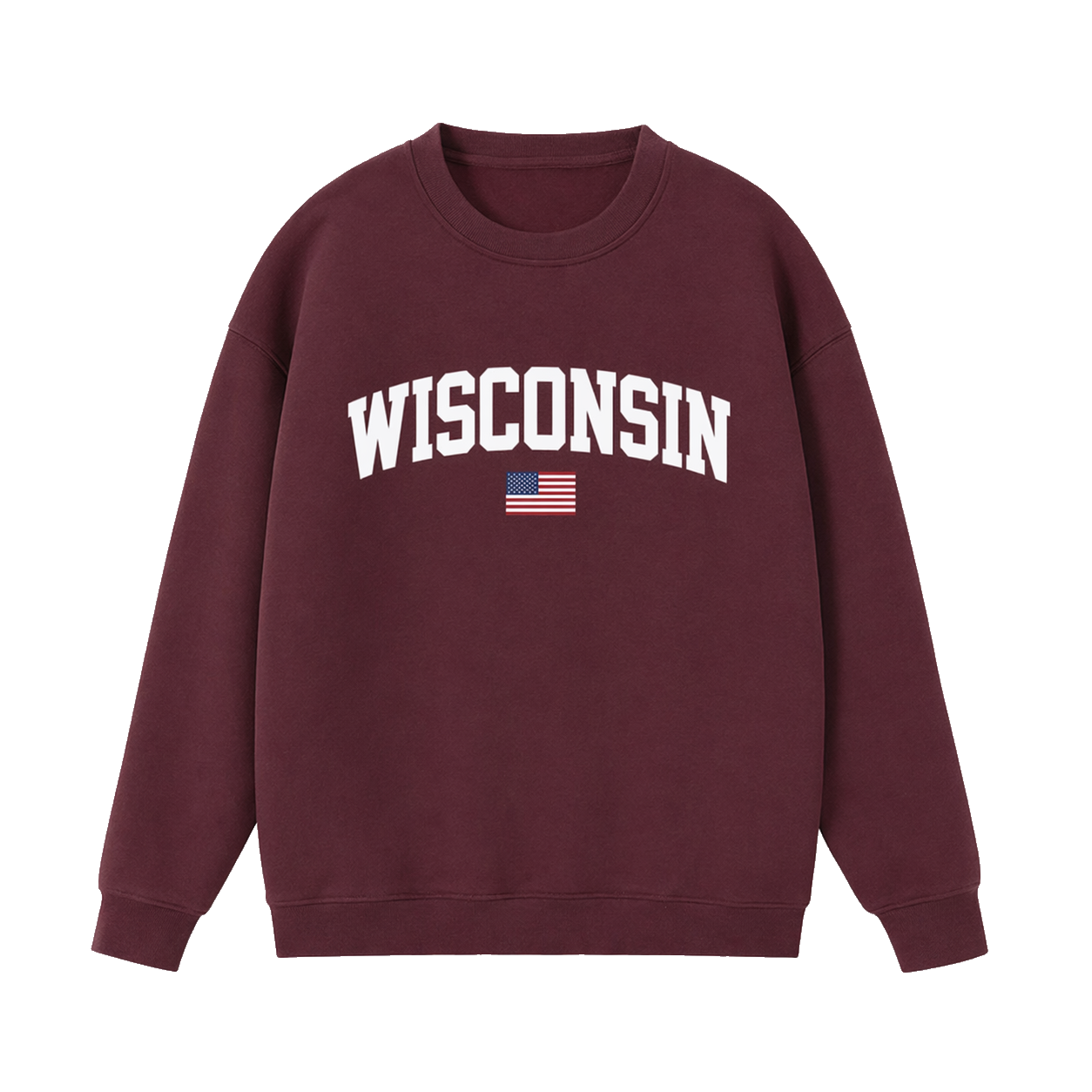 Collection 2 Wisconsin Essential Heavyweight Crewneck Sweatshirt - Dull Red front