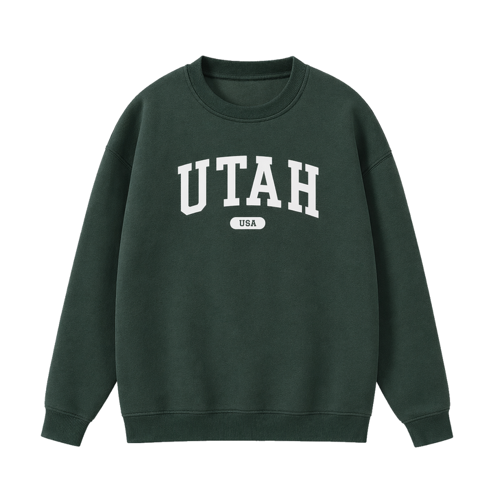 Collection 4 Utah Essential Heavyweight Crewneck Sweatshirt - Dark Green front