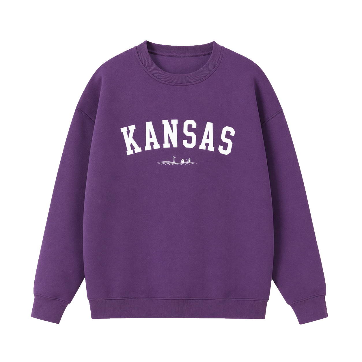 Collection 9 Kansas Essential Heavyweight Crewneck Sweatshirt - Purple front