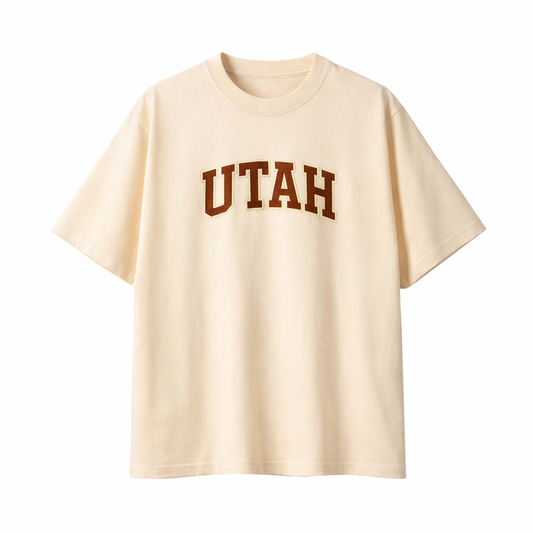 Collection 1 Utah Essential Cotton T-Shirt - Apricot front