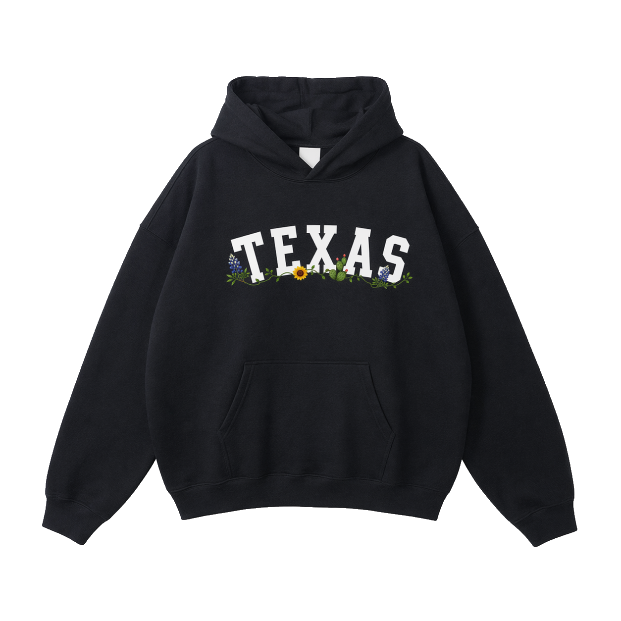 Collection 10 Texas Oversize Fleeced Hoodie - Black front