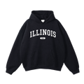 Collection 4 Illinois Oversize Fleeced Hoodie - Black front