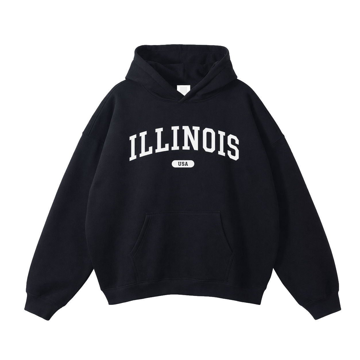 Collection 4 Illinois Oversize Fleeced Hoodie - Black front