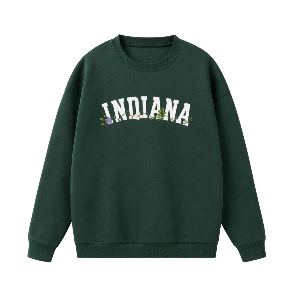 Collection 10 Indiana Essential Heavyweight Crewneck Sweatshirt - Dark Green front