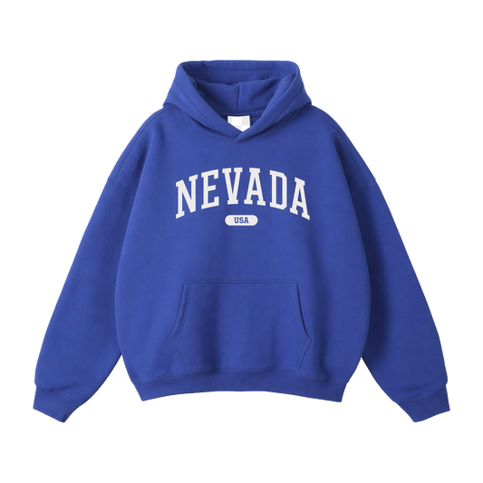 Collection 4 Nevada Oversize Fleeced Hoodie - Klein Blue front