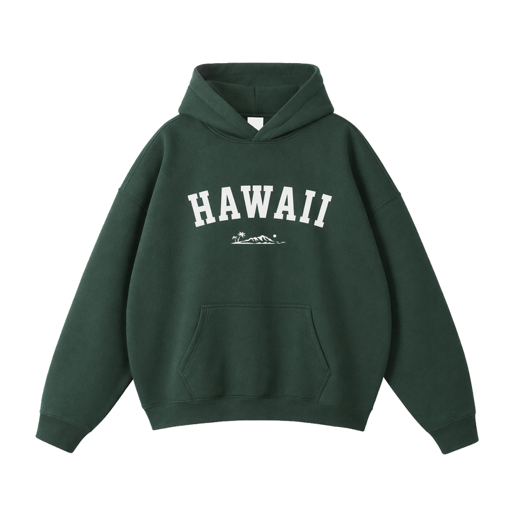 Collection 9 Hawaii Oversize Fleeced Hoodie - Eden Green front