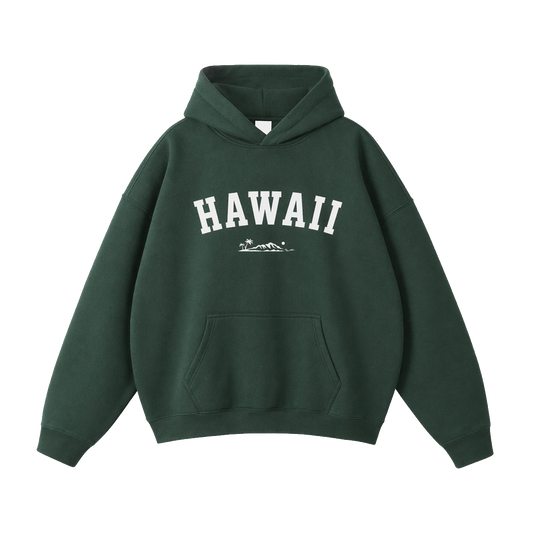 Collection 9 Hawaii Oversize Fleeced Hoodie - Eden Green front