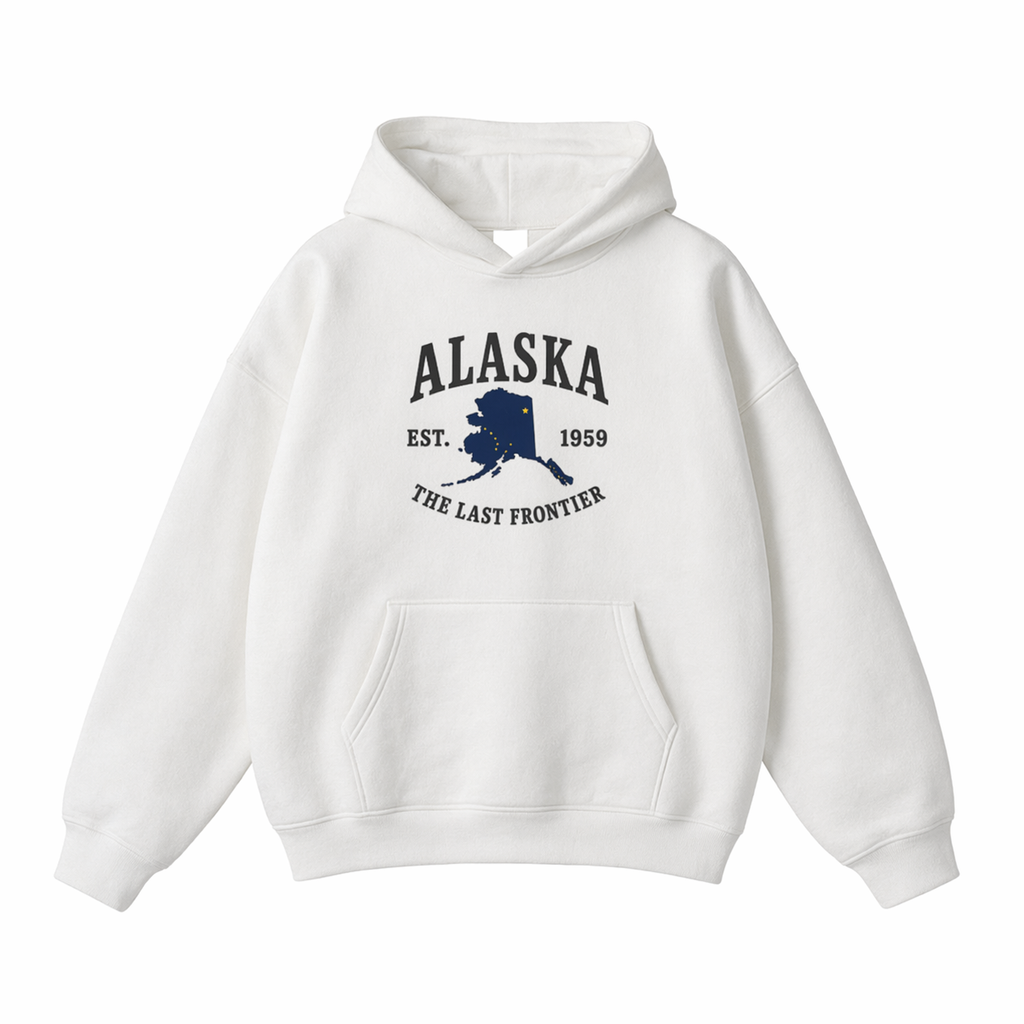 Collection 8 Alaska Oversize Fleeced Hoodie - White front