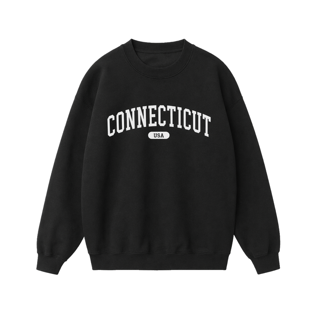 Collection 4 Connecticut Essential Heavyweight Crewneck Sweatshirt - Black front