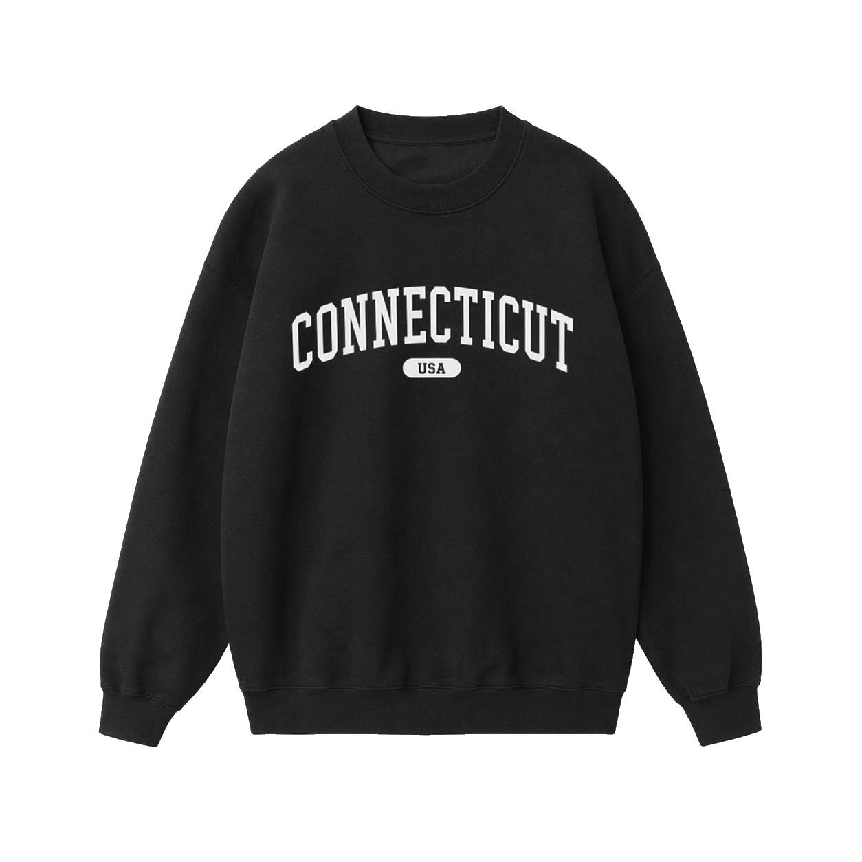 Collection 4 Connecticut Essential Heavyweight Crewneck Sweatshirt - Black front