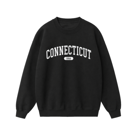 Collection 4 Connecticut Essential Heavyweight Crewneck Sweatshirt - Black front