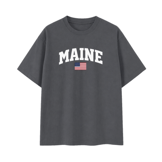 Collection 2 Maine Essential Cotton T-Shirt - Dark Gray front