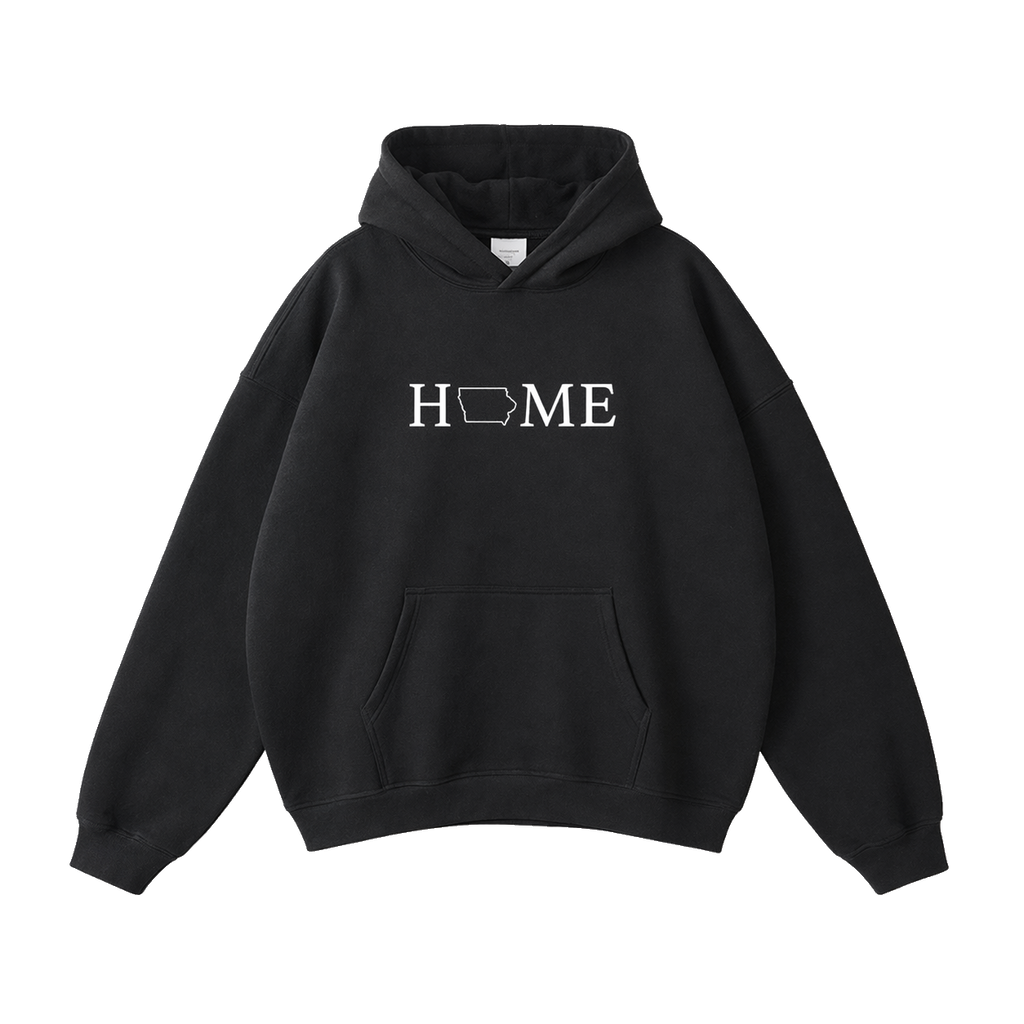 Collection 5 Iowa Oversize Fleeced Hoodie - Black front