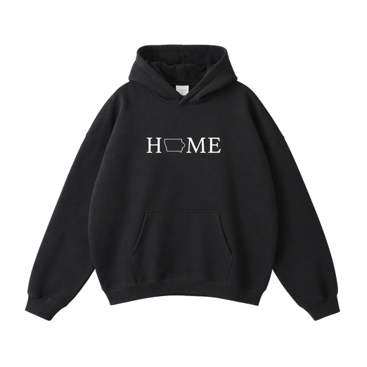 Collection 5 Iowa Oversize Fleeced Hoodie - Black front