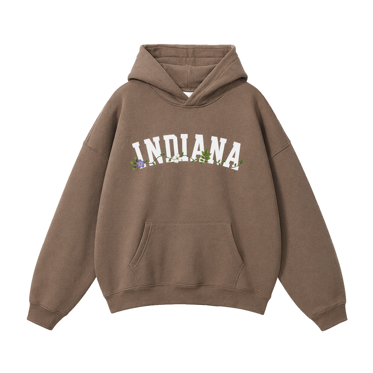 Collection 10 Indiana Oversize Fleeced Hoodie - Brown front