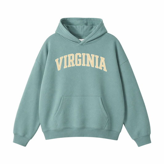 Collection 1 Virginia Oversize Fleeced Hoodie - Medium Green front