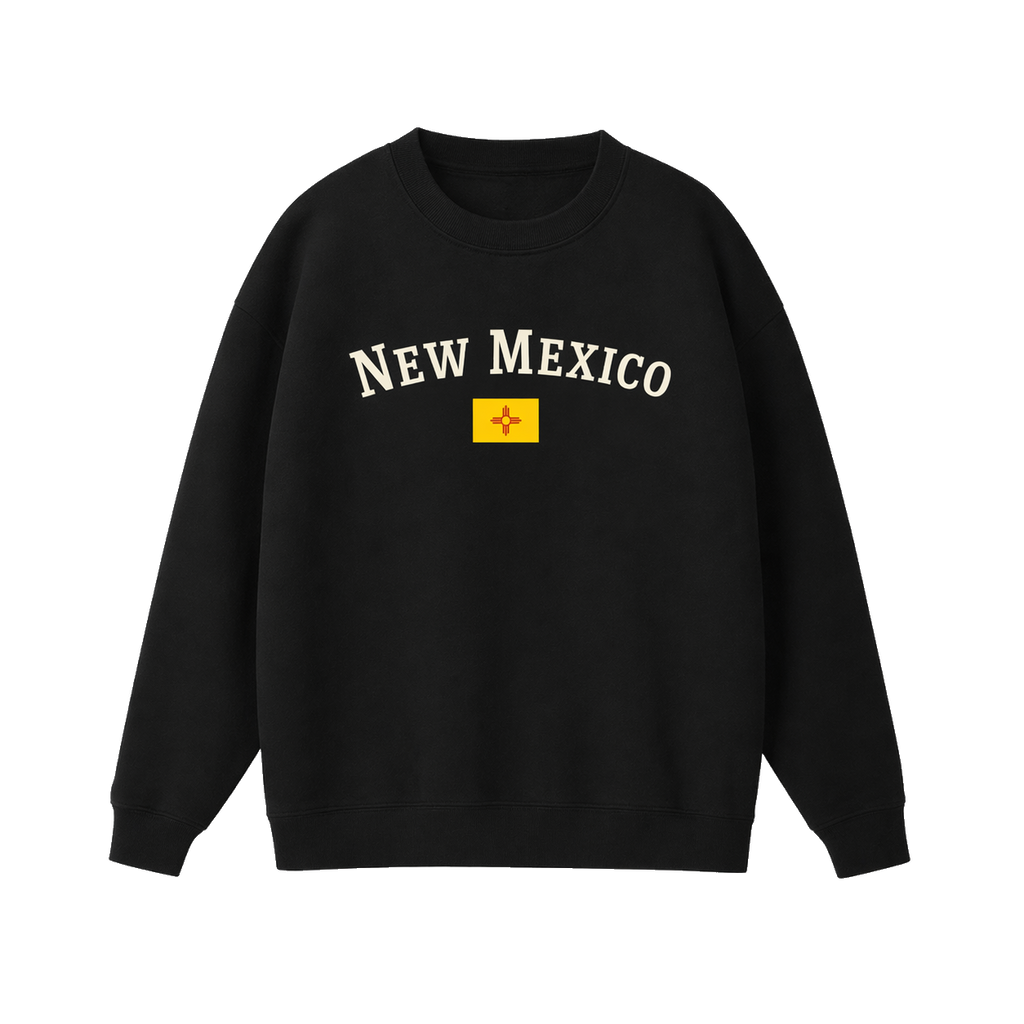Collection 6 New Mexico Essential Heavyweight Crewneck Sweatshirt - Black front