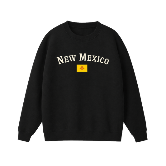 Collection 6 New Mexico Essential Heavyweight Crewneck Sweatshirt - Black front