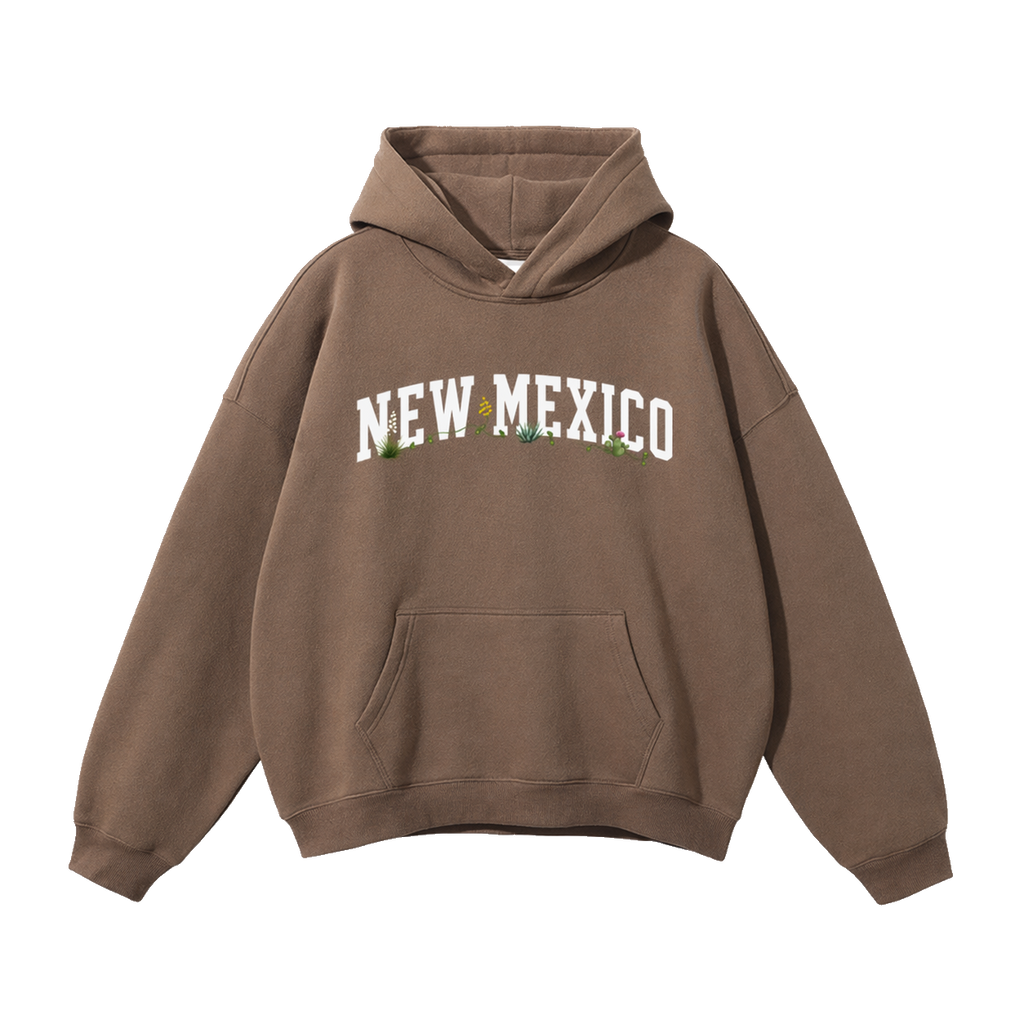 Collection 10 New Mexico Oversize Fleeced Hoodie - Brown front